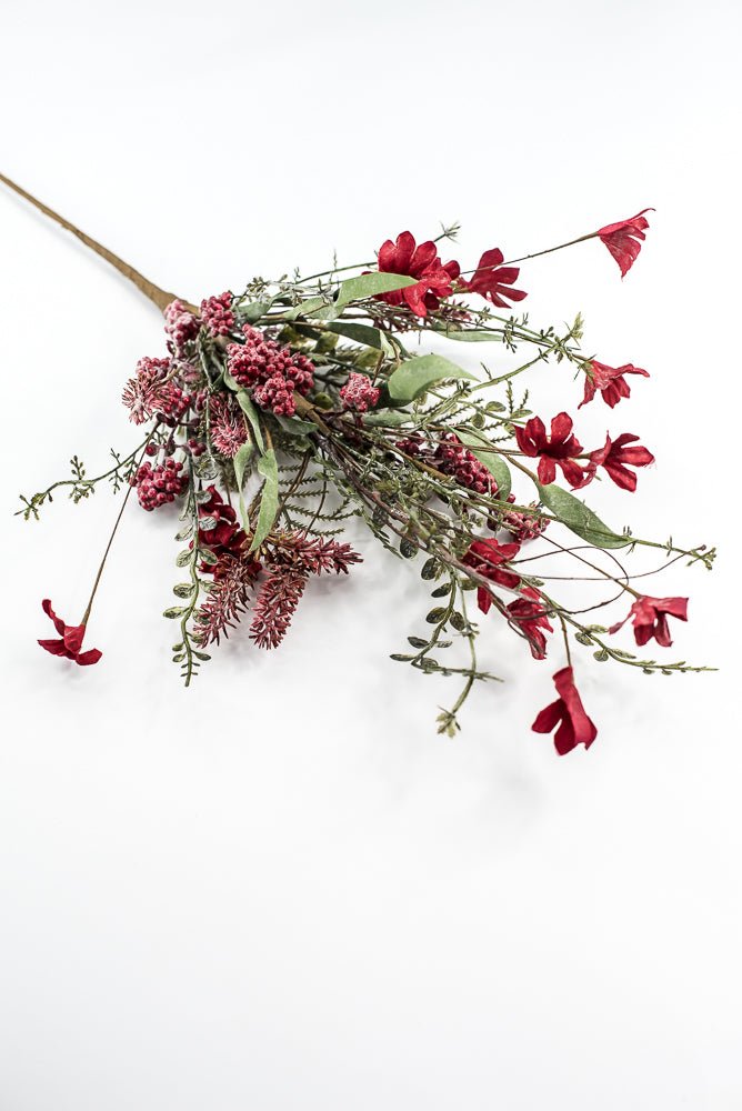 Christmas Fern and berry spray - frosted red 63526 - Greenery MarketArtificial Flora63526 - FROSTEDRED