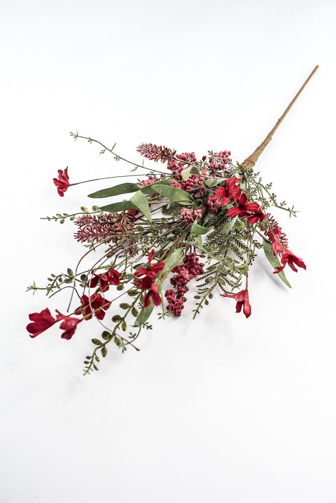 Christmas Fern and berry spray - frosted red 63526 - Greenery MarketArtificial Flora63526 - FROSTEDRED