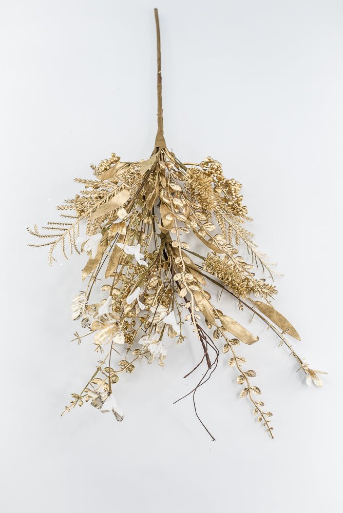 Christmas Fern and berry spray - gold 63526 - Greenery MarketArtificial Flora63526-GOLD