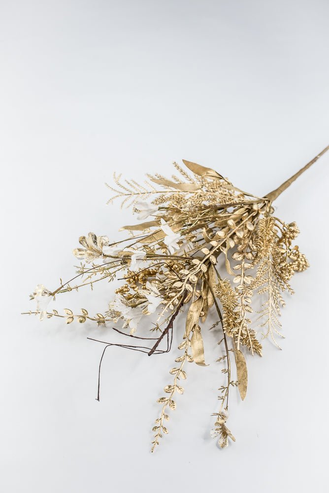 Christmas Fern and berry spray - gold 63526 - Greenery MarketArtificial Flora63526-GOLD