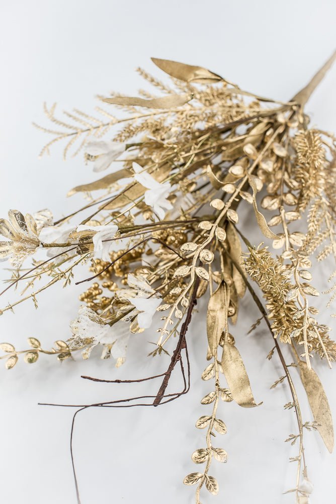 Christmas Fern and berry spray - gold 63526 - Greenery MarketArtificial Flora63526-GOLD