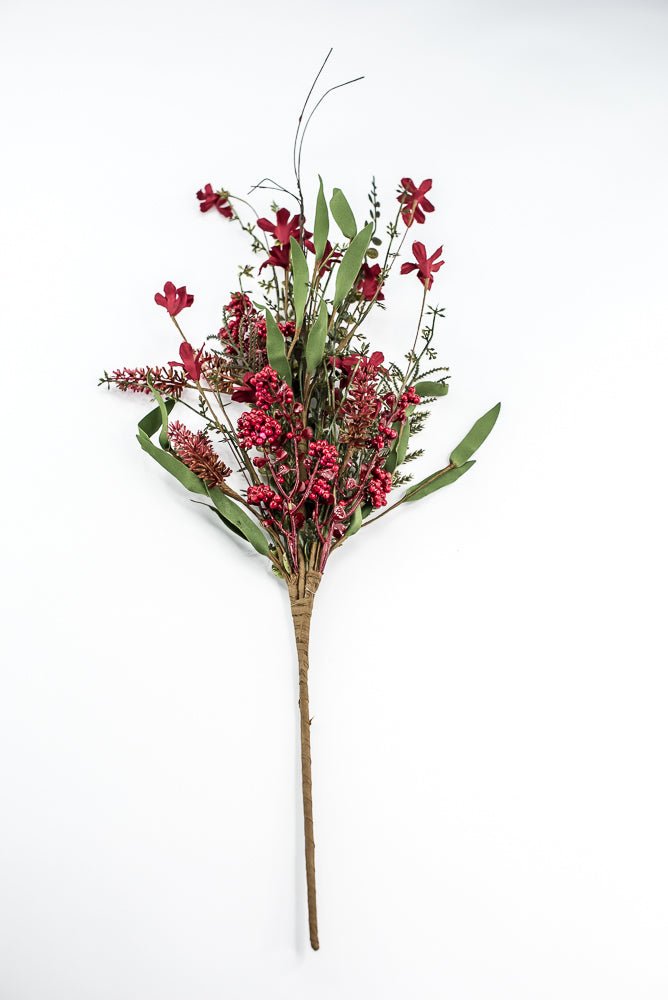 Christmas Fern and berry spray - red 63526 - Greenery MarketArtificial Flora63526 - RD