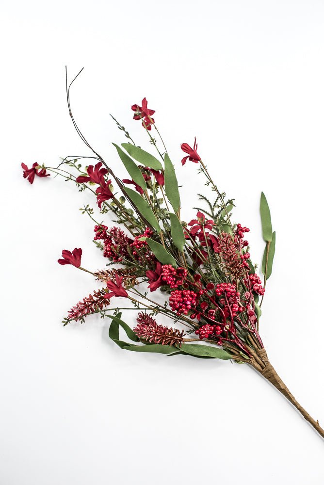 Christmas Fern and berry spray - red 63526 - Greenery MarketArtificial Flora63526 - RD