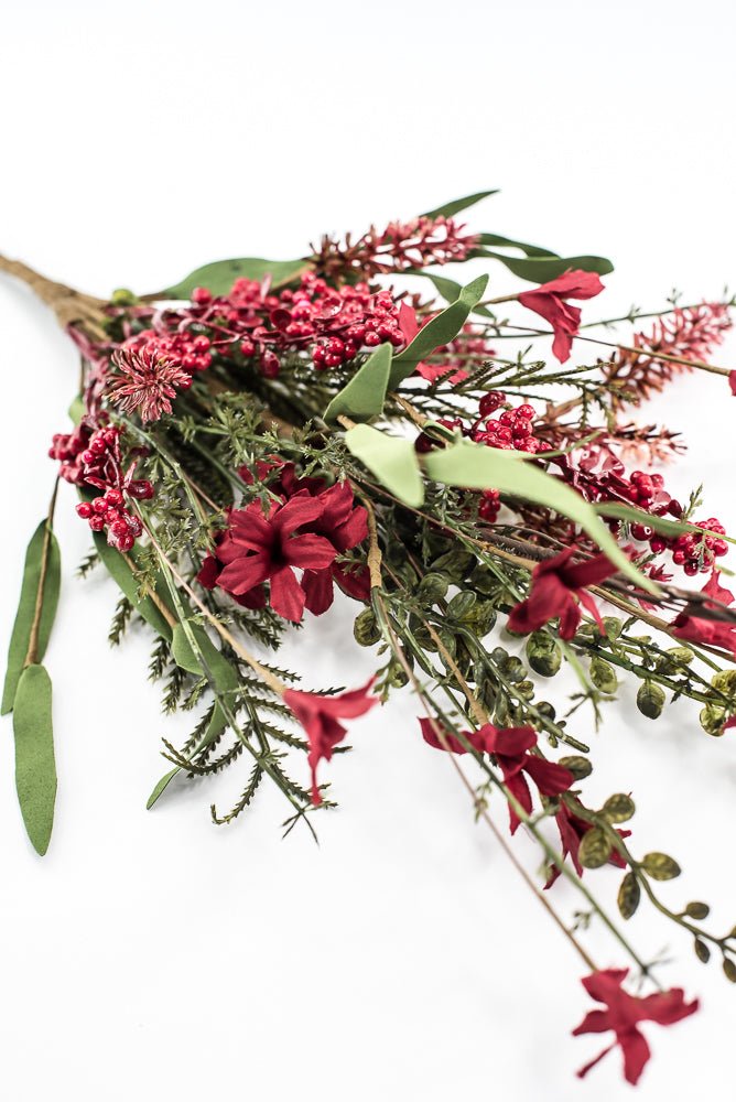 Christmas Fern and berry spray - red 63526 - Greenery MarketArtificial Flora63526 - RD