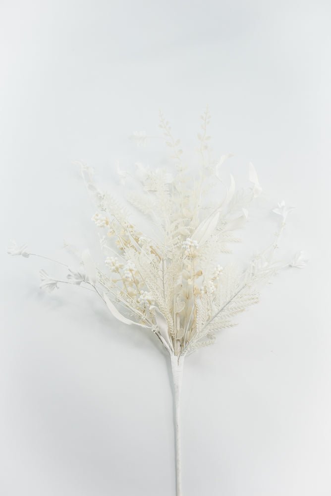 Christmas Fern and berry spray - white - 63526 - Greenery MarketArtificial Flora63526 - WT
