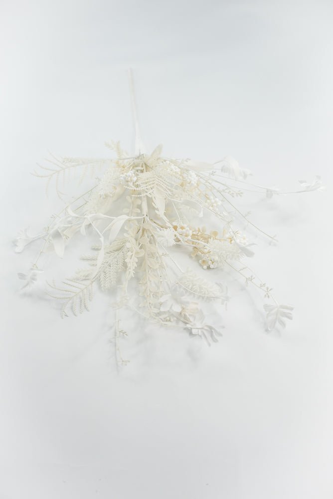 Christmas Fern and berry spray - white - 63526 - Greenery MarketArtificial Flora63526 - WT