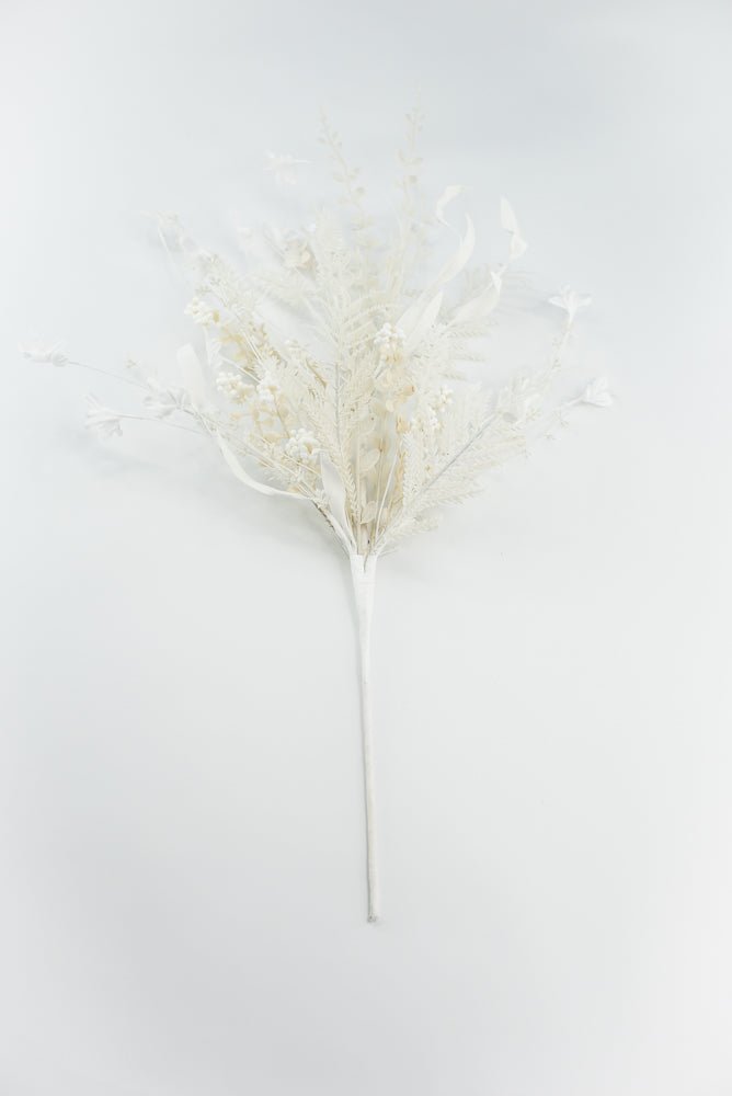 Christmas Fern and berry spray - white - 63526 - Greenery MarketArtificial Flora63526 - WT