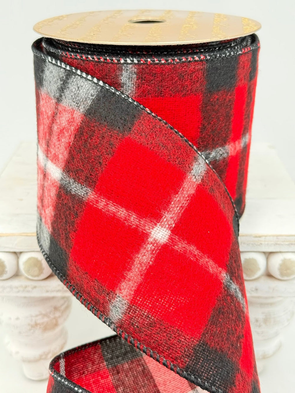 Christmas Flannel Plaid Farrisilk wired ribbon AS IS - 4” - Greenery Marketwired ribbonRD813-97