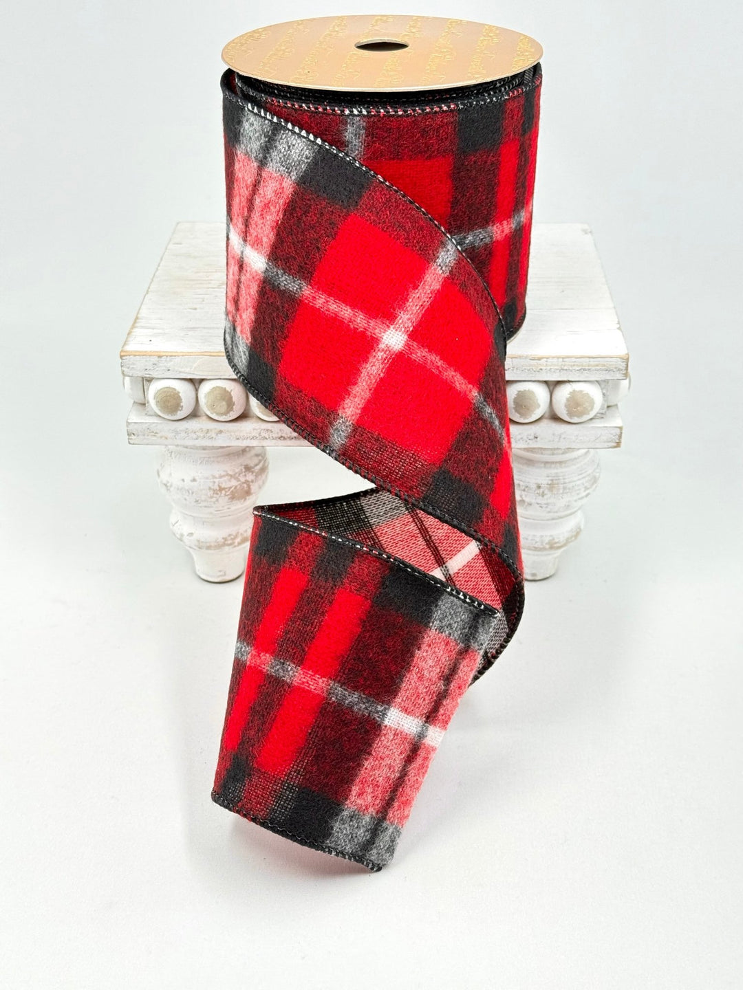 Christmas Flannel Plaid Farrisilk wired ribbon AS IS - 4” - Greenery Marketwired ribbonRD813-97