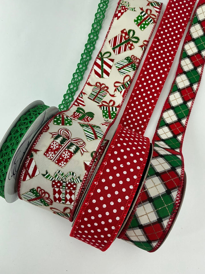 Christmas gifts bow bundle x 4 ribbons - Greenery MarketRibbons & TrimCreamgiftsX4