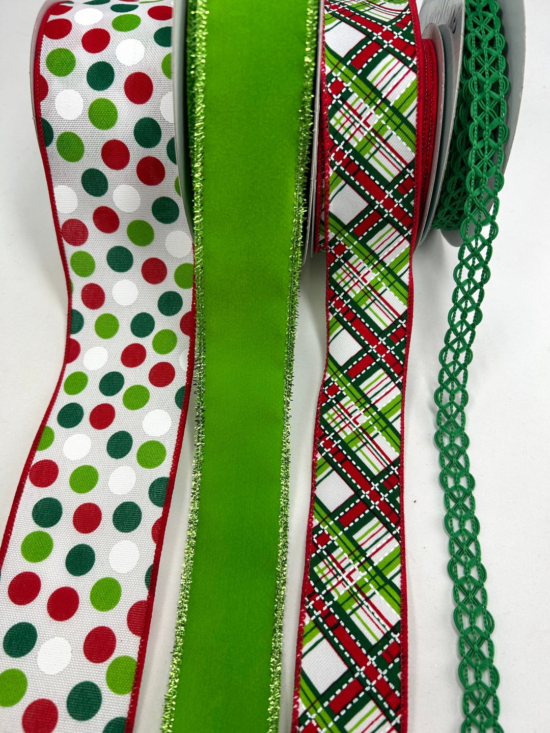 Christmas Red & Green Bow Bundle x 4 Wired Ribbons - Greenery MarketRibbons & Trim
