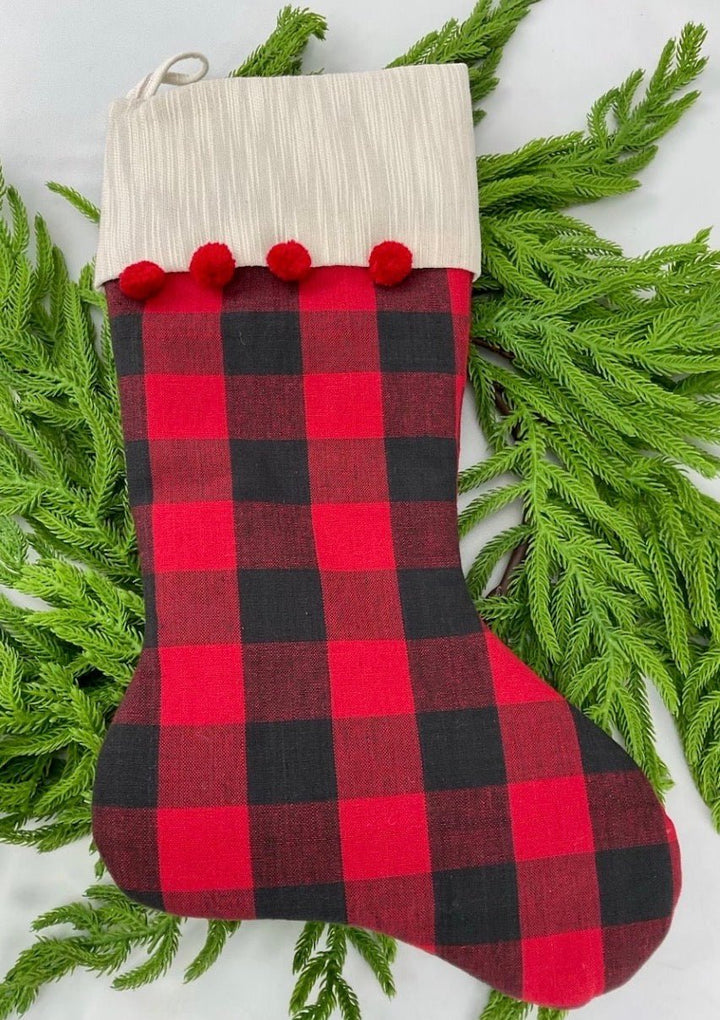 Christmas stocking - black and red plaid - Greenery MarketHome decorMTX65920 rdbk