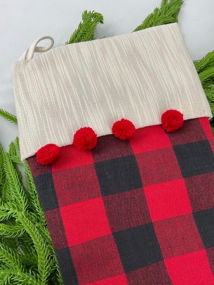 Christmas stocking - black and red plaid - Greenery MarketHome decorMTX65920 rdbk