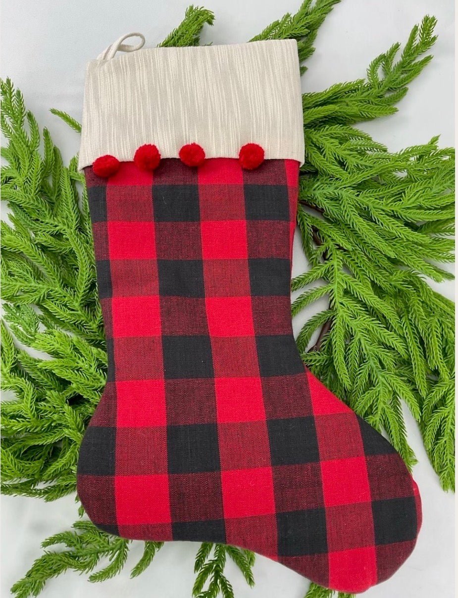 Christmas stocking - black and red plaid - Greenery MarketHome decorMTX65920 rdbk