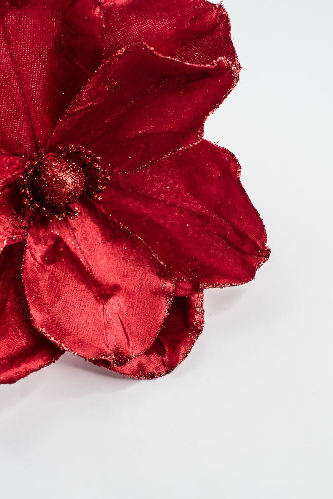 Christmas Velvet magnolia pick - red - Greenery Marketartificial flowers84834RD