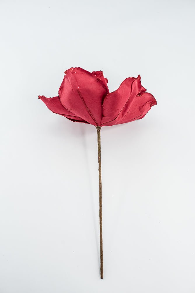 Christmas Velvet magnolia pick - red - Greenery Marketartificial flowers84834RD