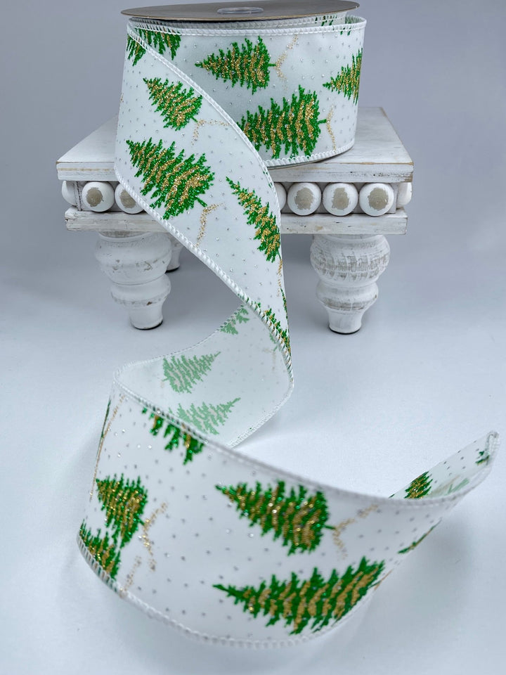 Christmas white velvet wired ribbon 2.5” - Greenery MarketRibbons & Trim177401