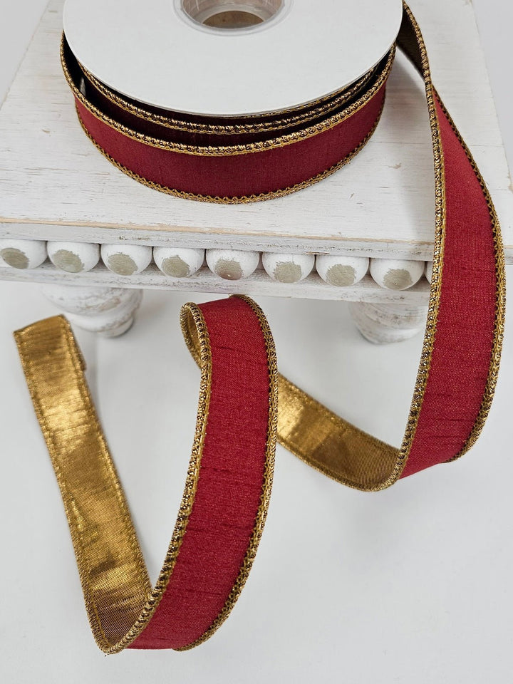 Cinnamon Metallic Double Fused Ribbon - 1" - Greenery MarketXR603/10CIN