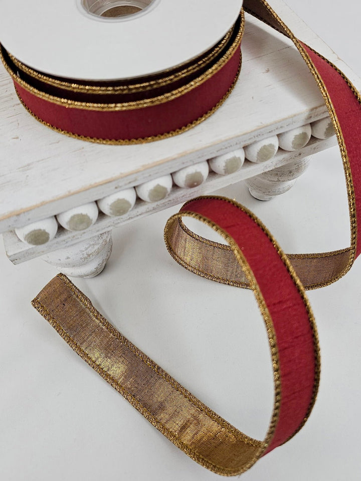 Cinnamon Metallic Double Fused Ribbon - 1" - Greenery MarketXR603/10CIN