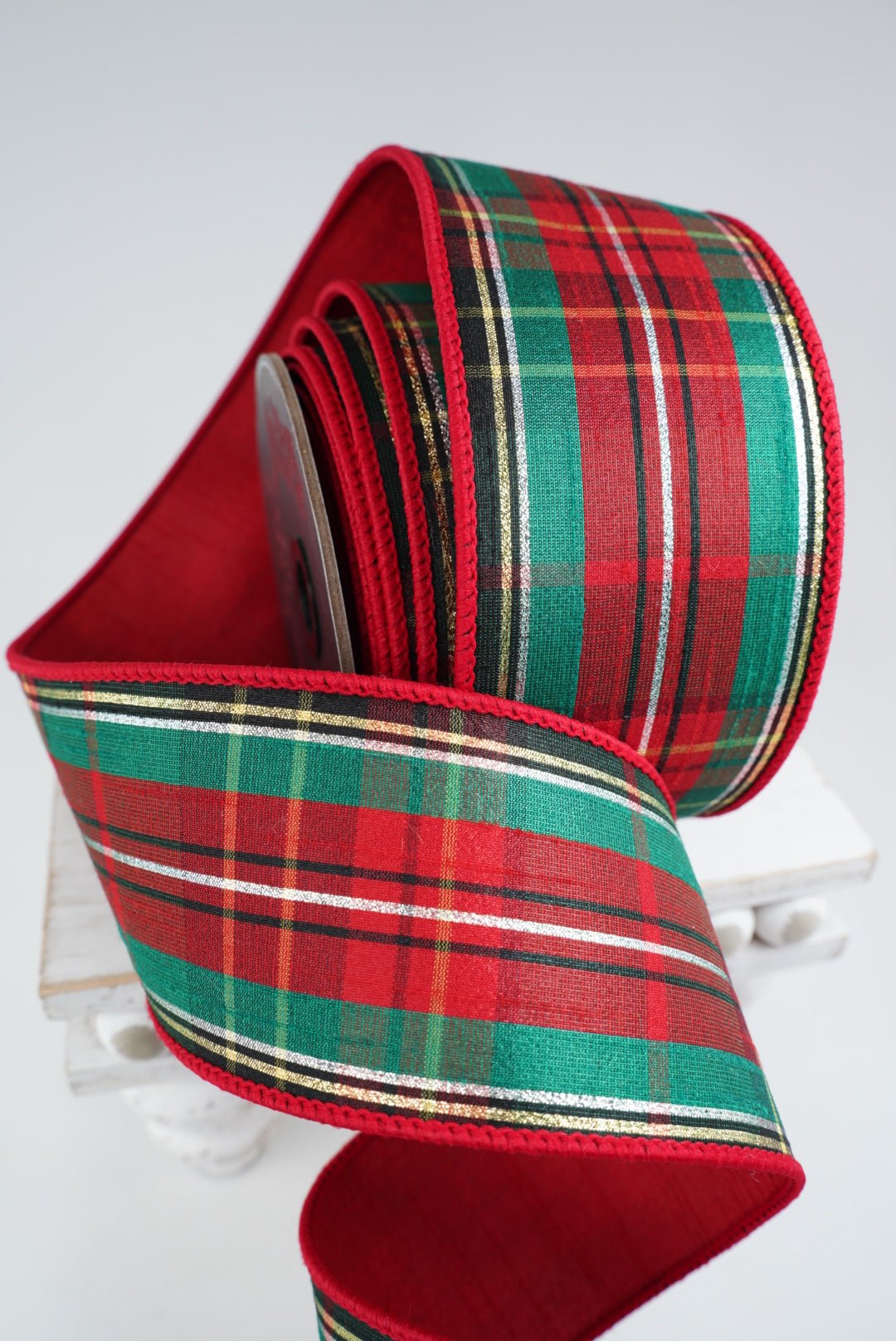 Classic holiday plaid wired ribbon 2.5” - Greenery MarketWired ribbon94559W-985-40D