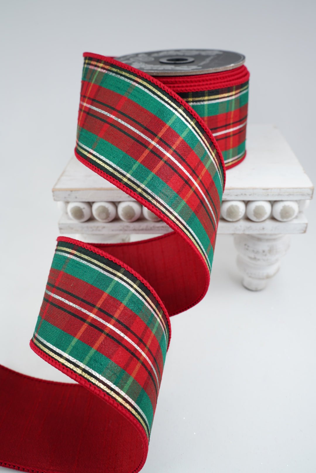 Classic holiday plaid wired ribbon 2.5” - Greenery MarketWired ribbon94559W-985-40D