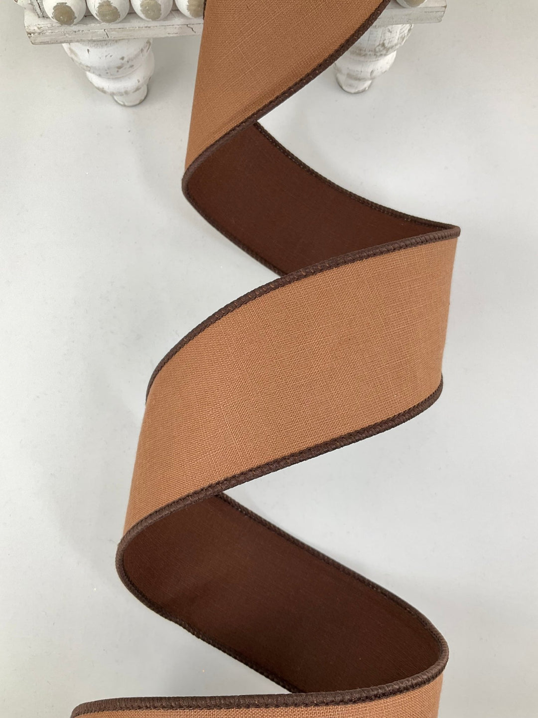 Copper Brown Linen Tones Farrisilk Wired Ribbon - 2.5" - Greenery MarketSR120-42