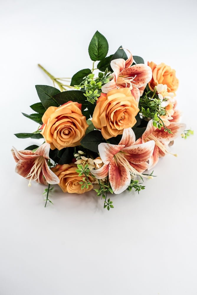 orange tiger lily wedding bouquets Coral Tiger Lily And Rose Flower Bush