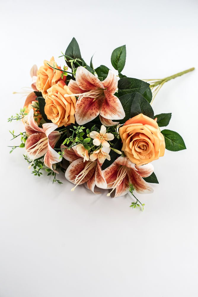 coral tiger lily Coral Tiger Lily And Rose Flower Bush