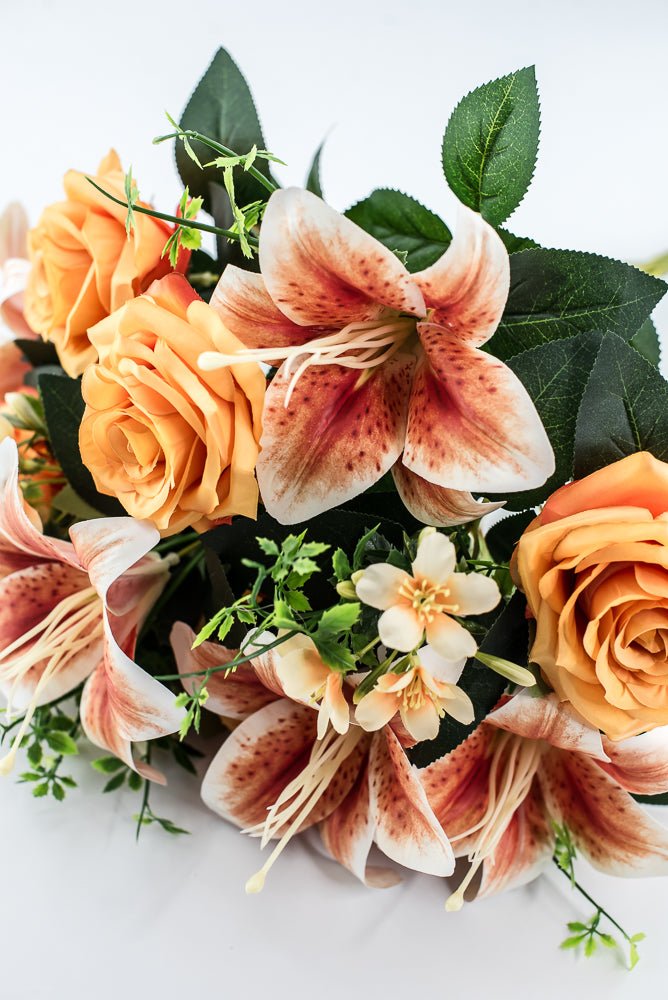 coral tiger lily Coral Tiger Lily And Rose Flower Bush