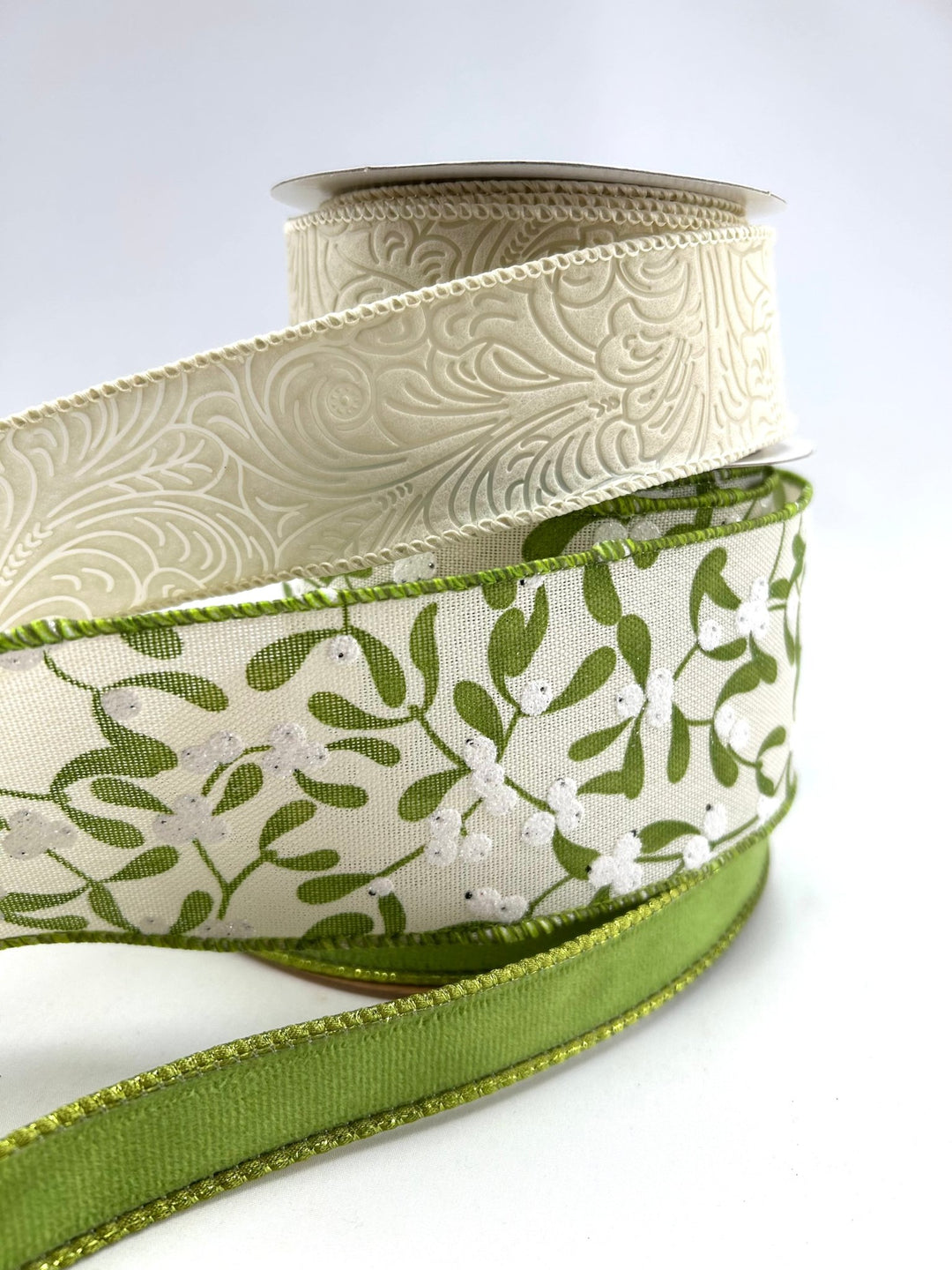 Cream And Velvet Mistletoe Bow Bundle x 3 Ribbons - Greenery MarketRibbons & TrimMisVelvetX3