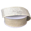 Cream Burlap wired ribbon 1.5” - Greenery MarketWired ribbonX314709-18