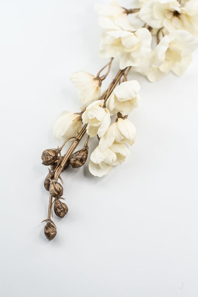 Cream Delphiniums Artificial Flower Stem - Greenery MarketArtificial Flora85318 - Beige