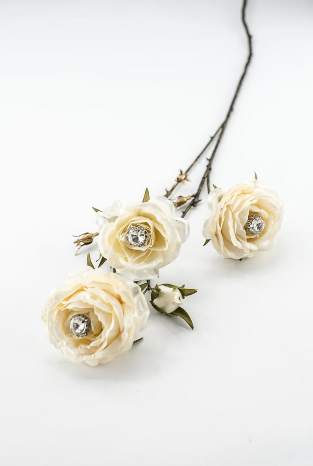 Cream Diamond Velvet Rose Spray - 31" - Greenery MarketXFS795-CR