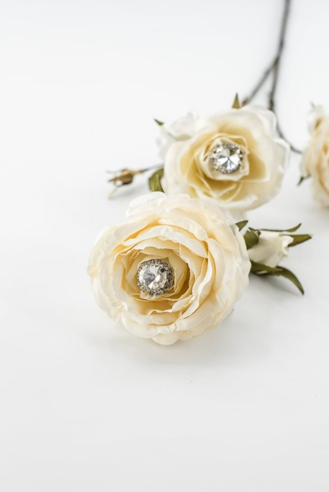 Cream Diamond Velvet Rose Spray - 31" - Greenery MarketXFS795-CR