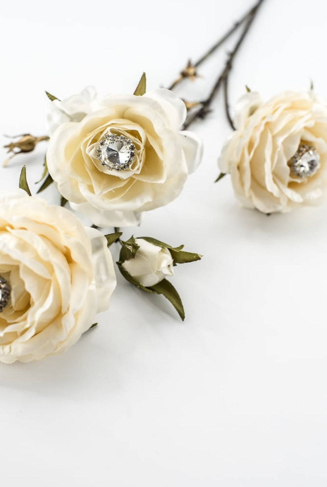 Cream Diamond Velvet Rose Spray - 31" - Greenery MarketXFS795-CR