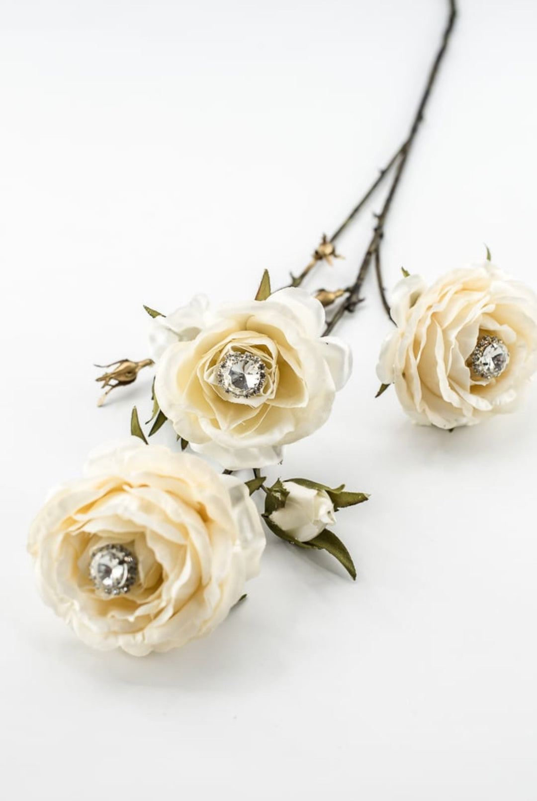 Cream Diamond Velvet Rose Spray - 31" - Greenery MarketXFS795-CR