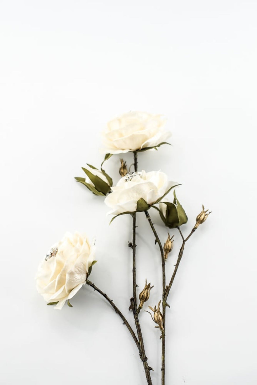 Cream Diamond Velvet Rose Spray - 31" - Greenery MarketXFS795-CR