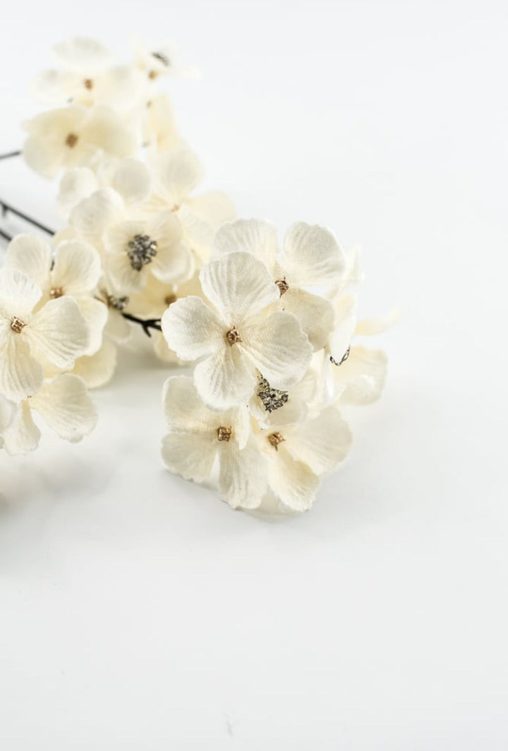 Cream Faux Diamond Velvet Hydrangea Spray - 24" - Greenery MarketXFS799-CR