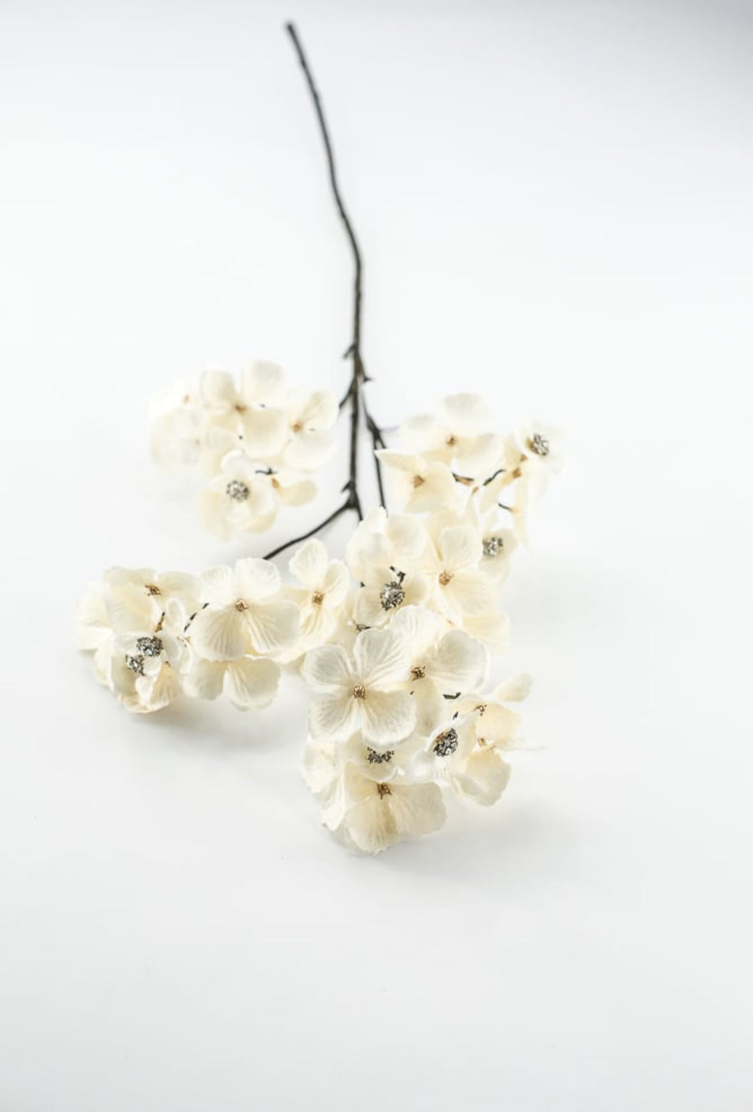 Cream Faux Diamond Velvet Hydrangea Spray - 24" - Greenery MarketXFS799-CR