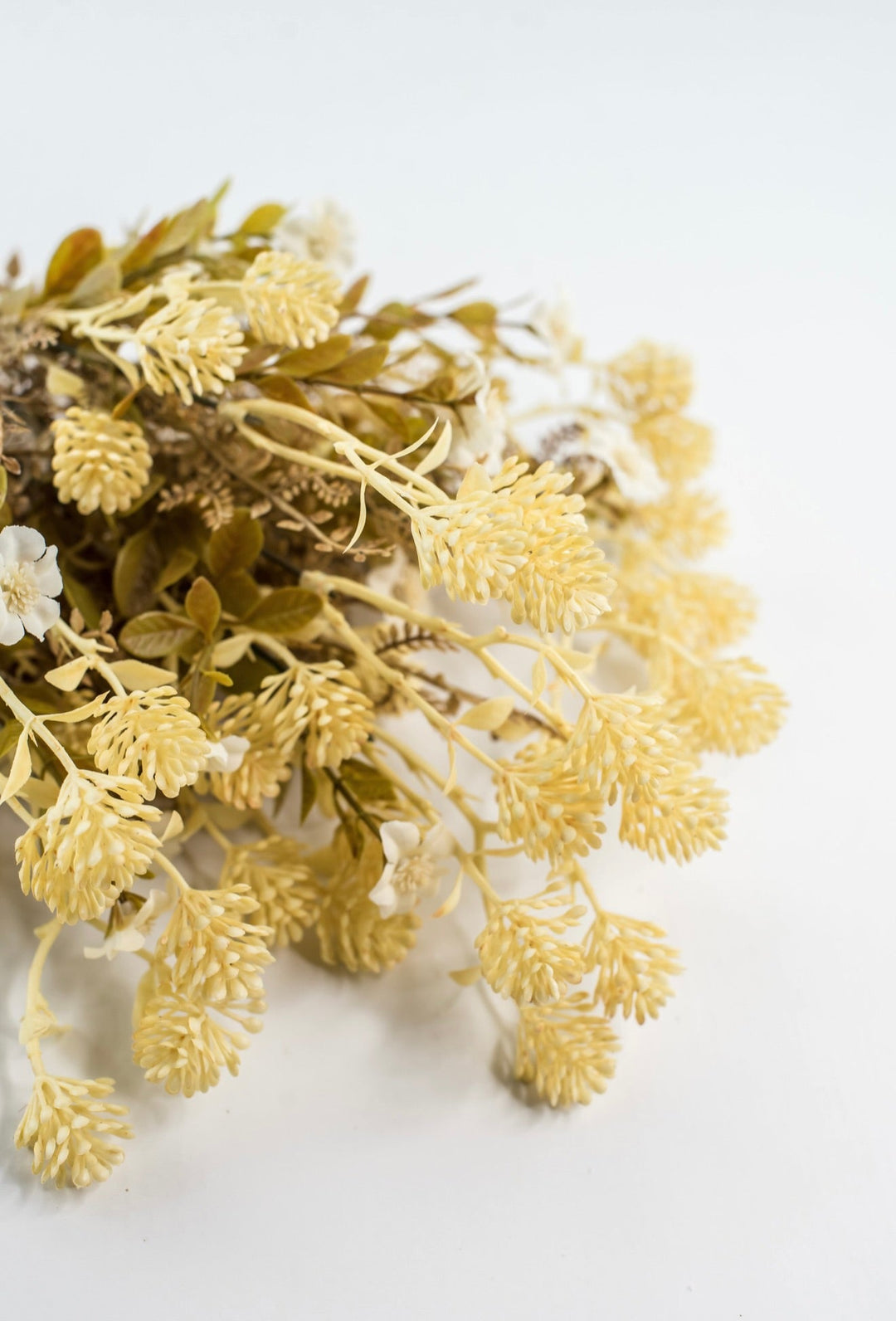 Cream Flower And Mixed Leaf Bush - Greenery Market85336-IVORY