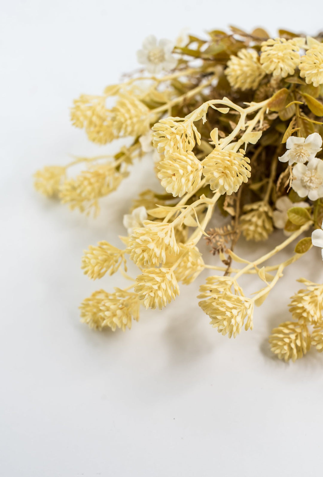 Cream Flower And Mixed Leaf Bush - Greenery Market85336-IVORY