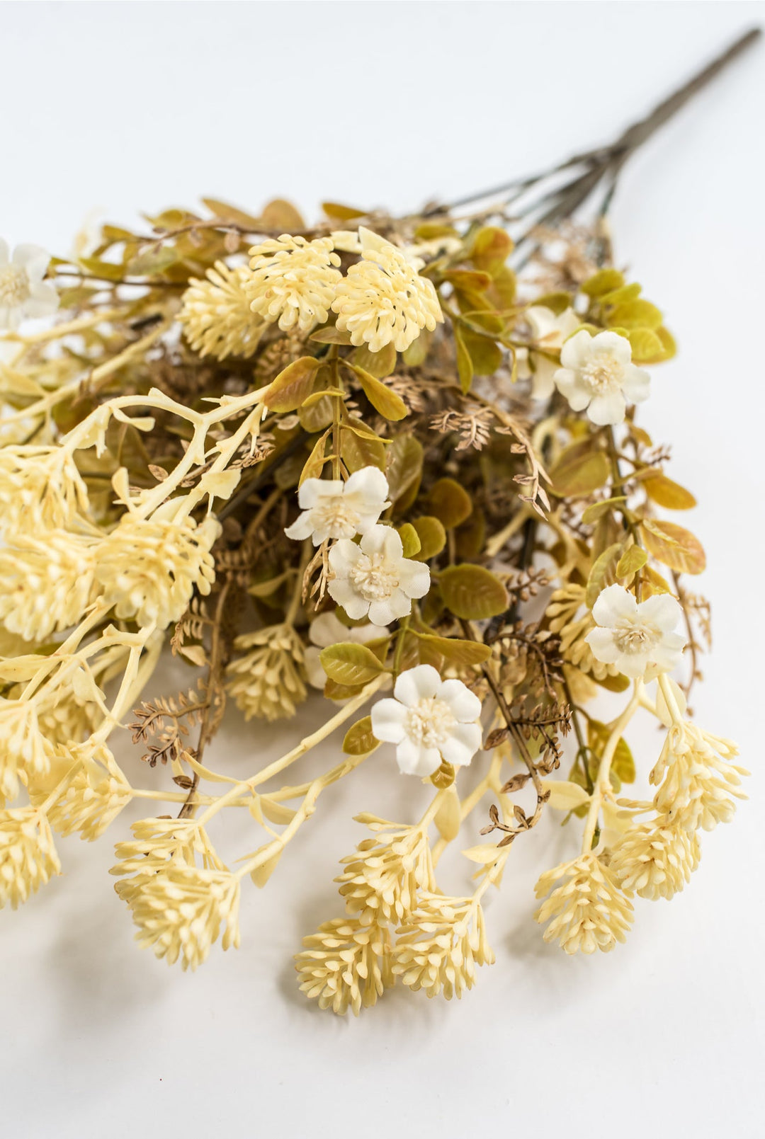 Cream Flower And Mixed Leaf Bush - Greenery Market85336-IVORY