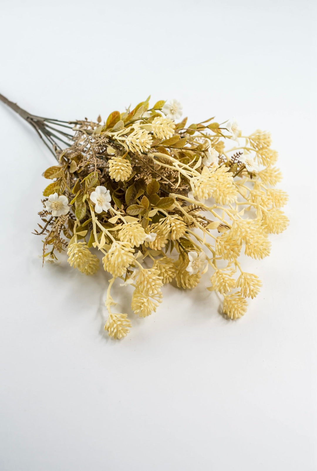 Cream Flower And Mixed Leaf Bush - Greenery Market85336-IVORY