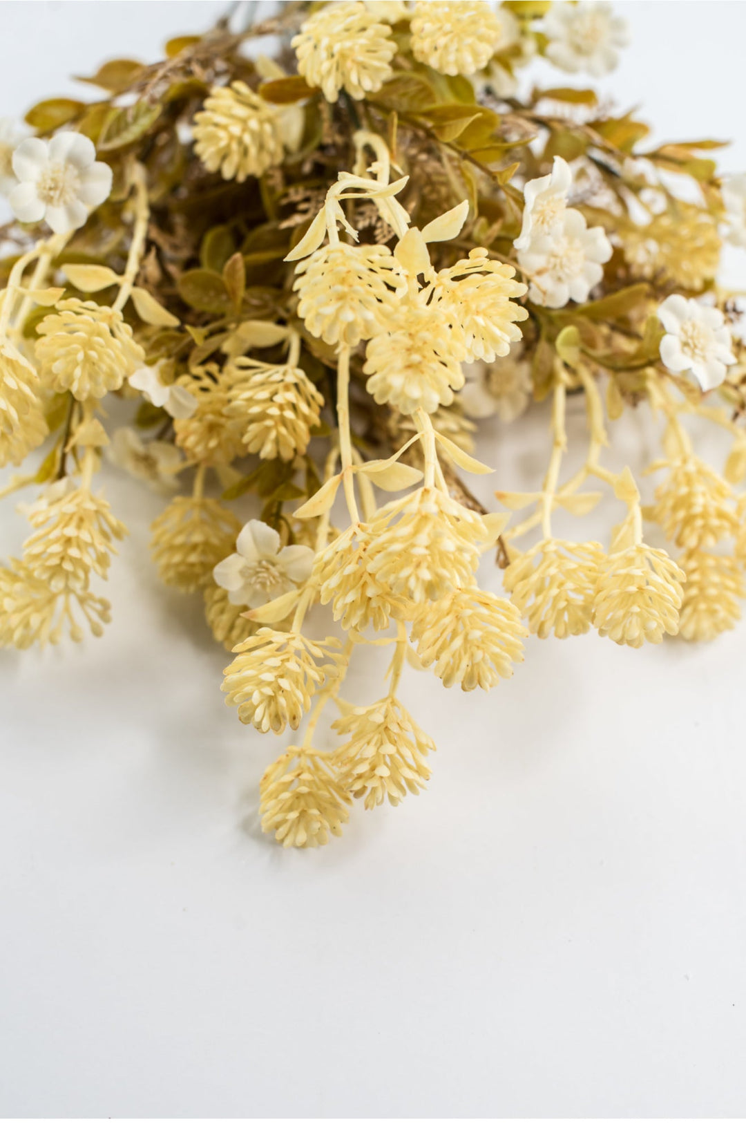 Cream Flower And Mixed Leaf Bush - Greenery Market85336-IVORY