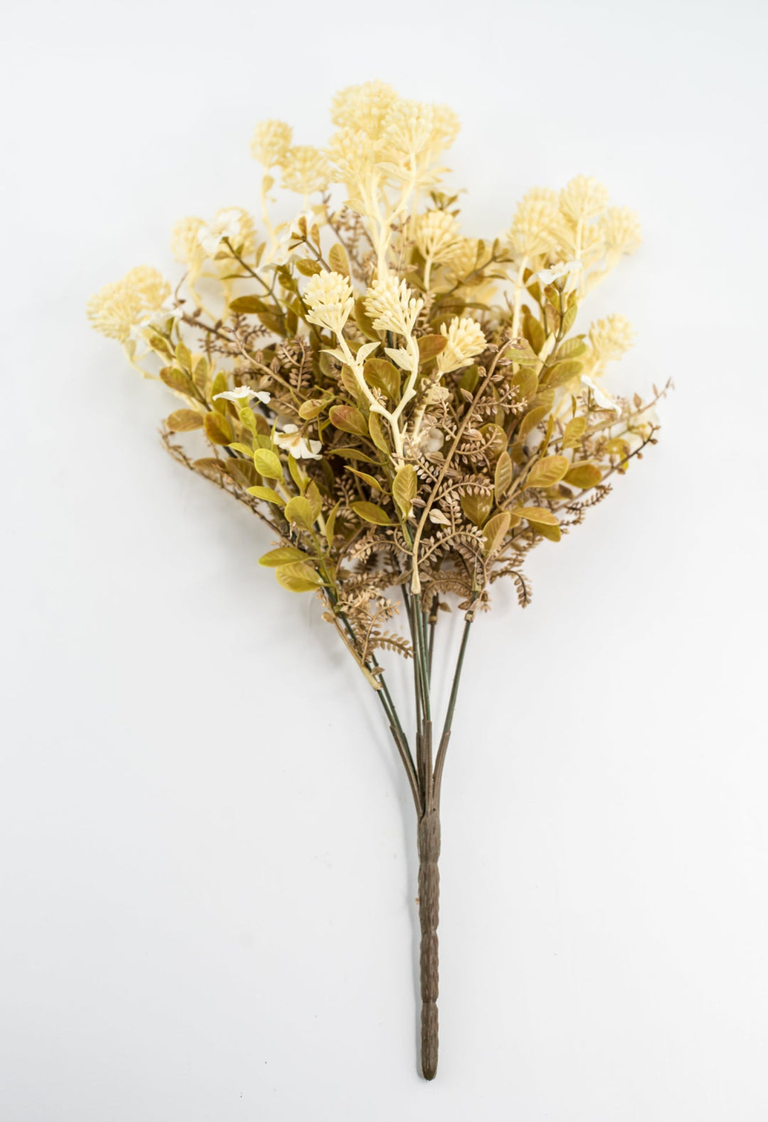 Cream Flower And Mixed Leaf Bush - Greenery Market85336-IVORY