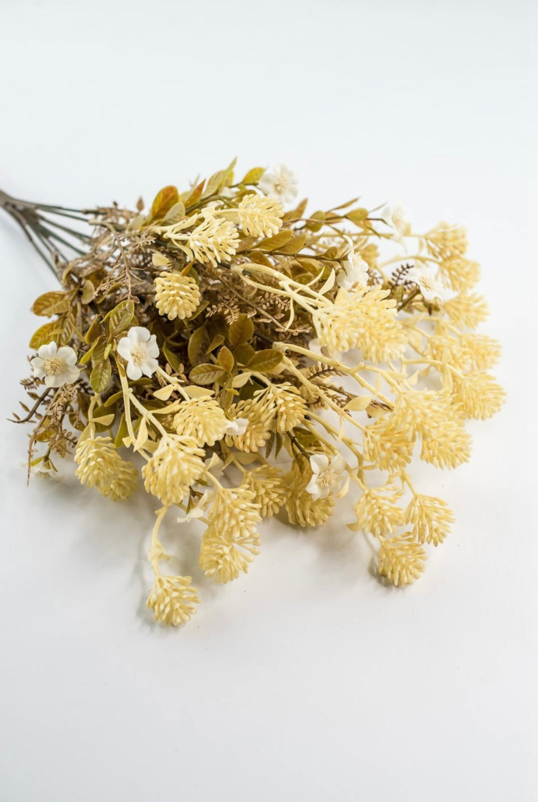 Cream Flower And Mixed Leaf Bush - Greenery Market85336-IVORY