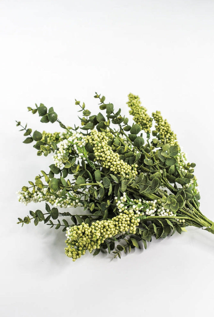 Cream & Green Heather Eucalyptus Bush - 20" - Greenery Market63659CMGN