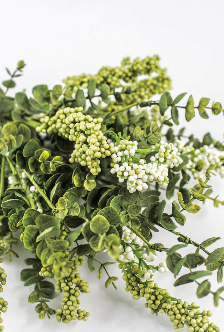 Cream & Green Heather Eucalyptus Bush - 20" - Greenery Market63659CMGN