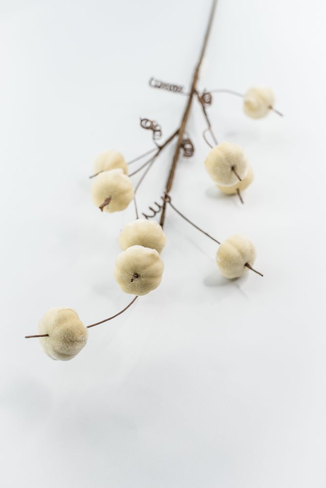 Cream Mini Velvet Pumpkin Spray - Greenery Market40292 - CR