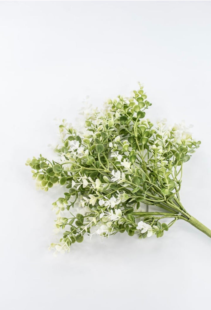 Cream Plastic Eucalyptus Bush - 17" - Greenery Market65467-CR